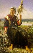 Jules Breton Brittany Girl France oil painting reproduction